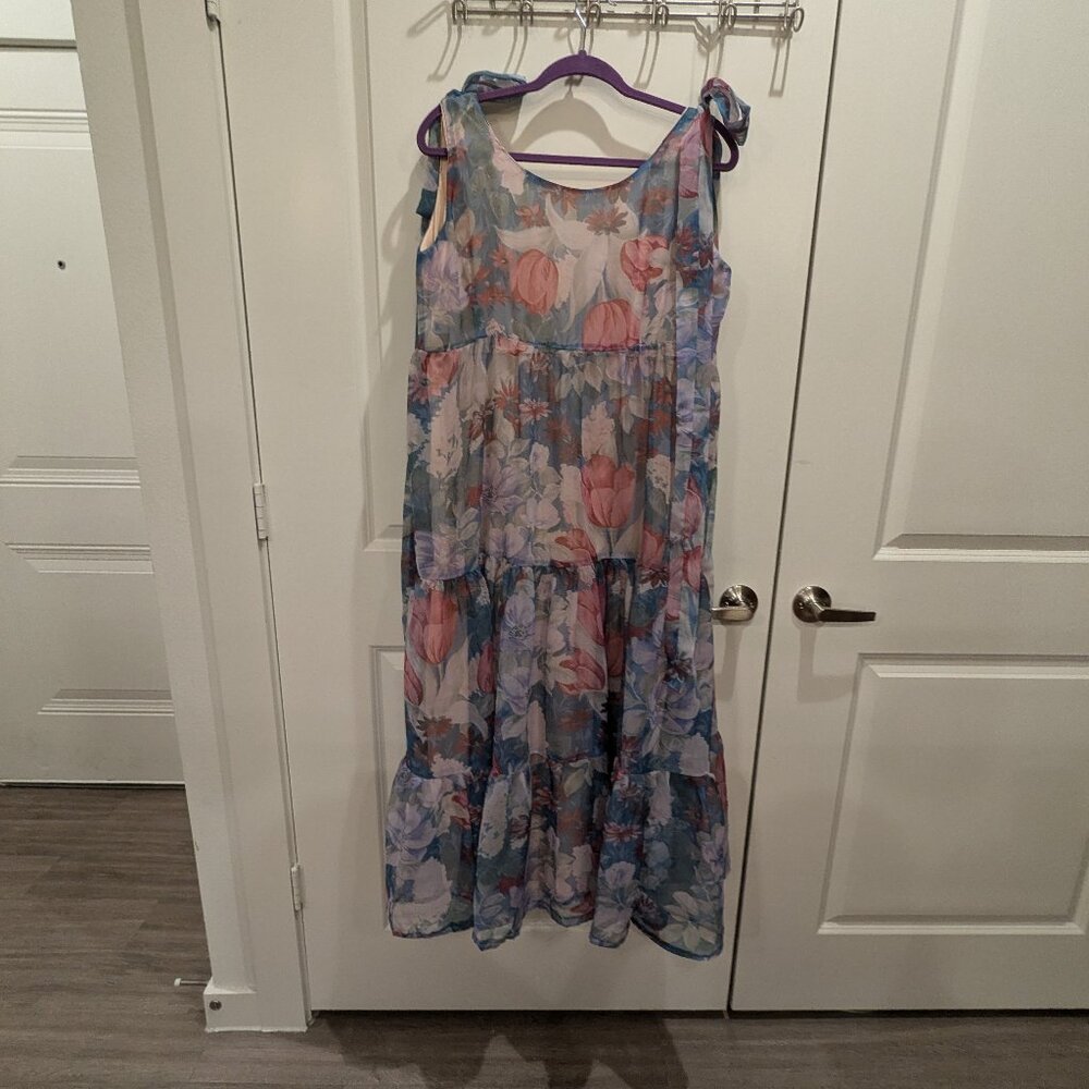 Formal Floral Maxi Dress Sz L